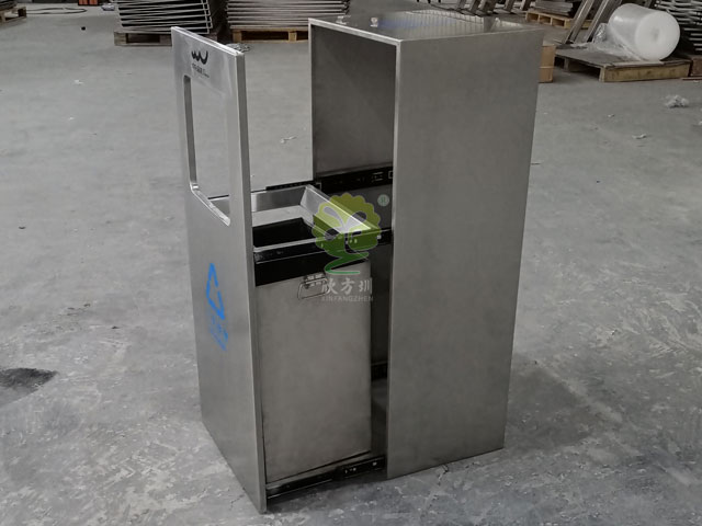 歡樂(lè)海岸城市景觀戶(hù)外不銹鋼抽屜式分類(lèi)垃圾箱定制